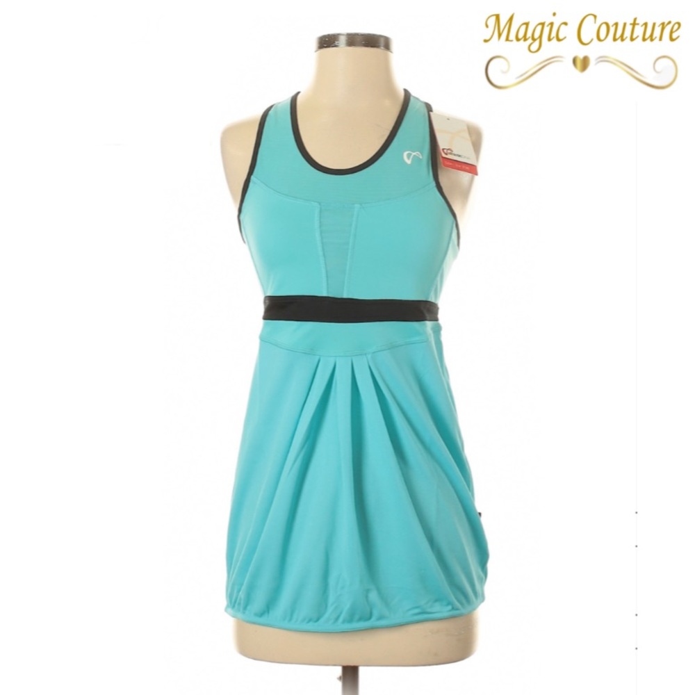 Athletic DNA Aqua Blue and Black Activewear Tank Top💙🖤💙